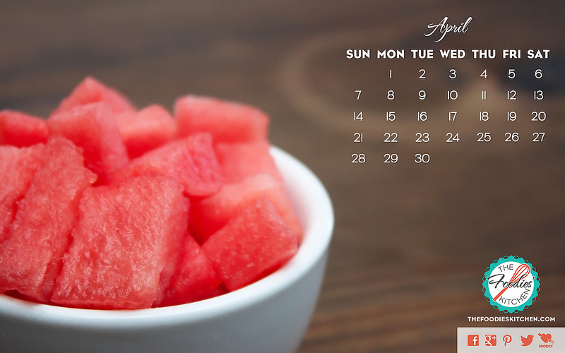 Foodies Freebie: April 2013 Desktop Calendar
